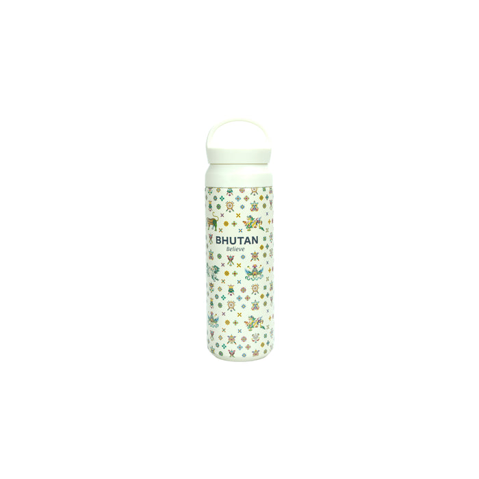 Bhutanese-Inspired Insulated Flask – A Product of the Desuung Skilling Project (2.2" Diameter)