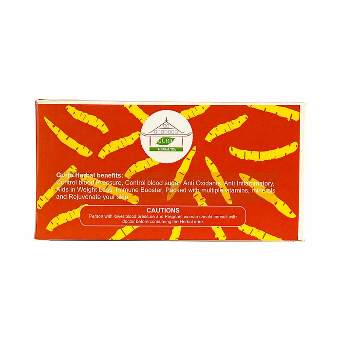 Moringa Tea infused with Turmeric,25 sachets, 37.5g, Gurjo Herbal Tea