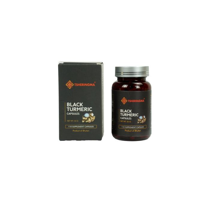 Tsheringma Black Turmeric Capsules – Pure Supplement from Bhutan (110 Capsules)