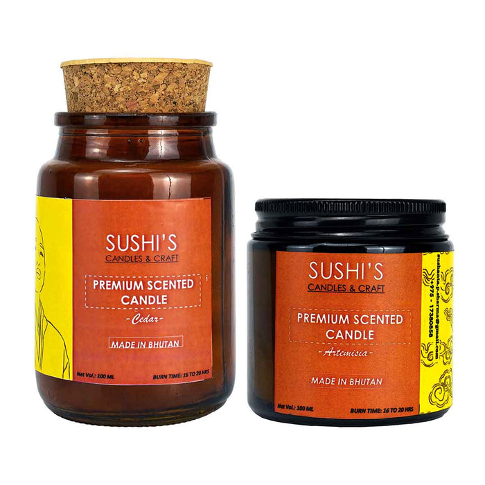 Premium Scented Candle, Cedar, Artemisia, Sushi's Candles and Crafts