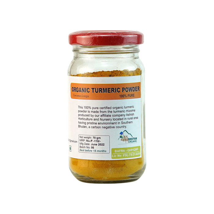 100% Organic Turmeric Powder (Curcuma Longa), 70g, Bhutan Organic