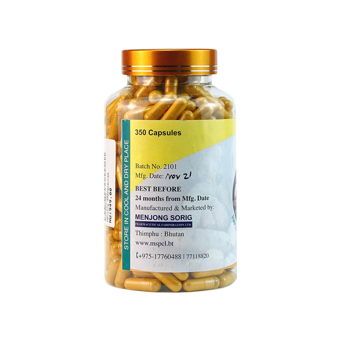 Organic Turmeric Capsules Menjong Sorig Bhutan Traditional Medicine 180/350 Capsules | Druksell.com