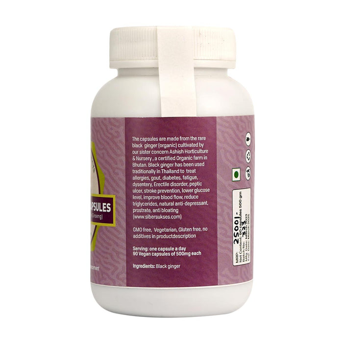 Black Ginger Capsules (Kaempfera Parviflora/Thai Ginseng), Jinlab Argo Products, Potent Herb for Sexual Enhancement | Druksell.com