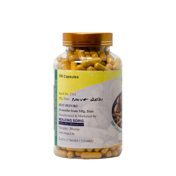 Turmeric Capsule, 350 Capsules | Menjong Sorig | Druksell.com