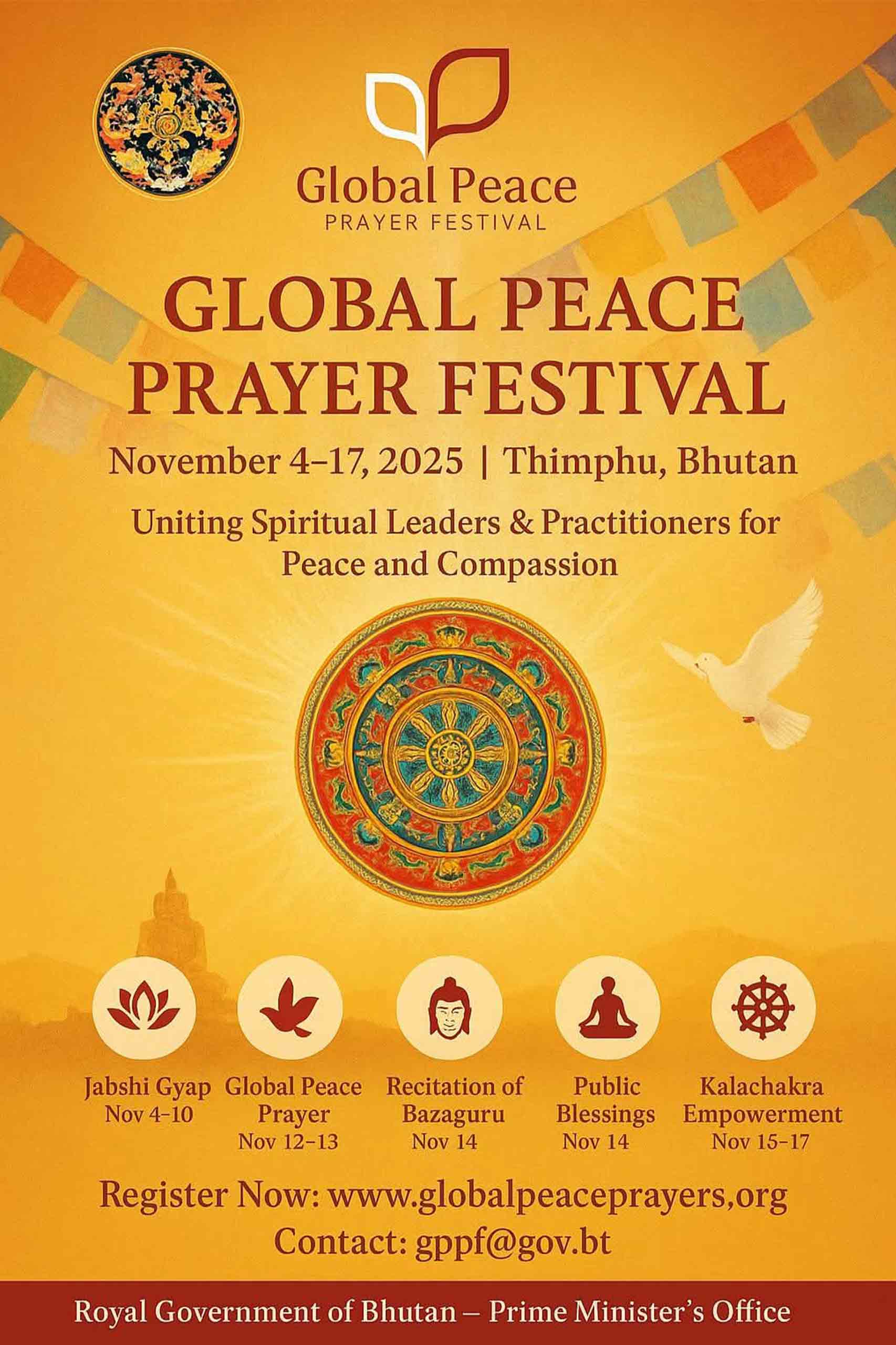 As Bhutan Prays: Carrying the Spirit of the Global Peace Festival (Starting 4th of November)