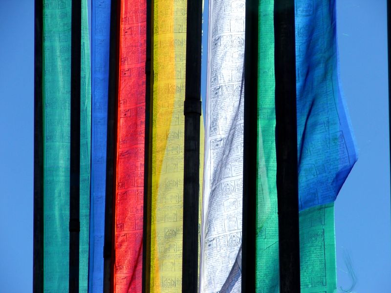 Bhutanese Vertical Prayer flags for hoisting, 7 & 10 ftx3 ft, Multicolour flags