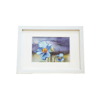 Product Title: Hand-Painted Blue Poppy Watercolor Print - Framed,  Dorji Gyeltshen, 42 cm*29.7 cm