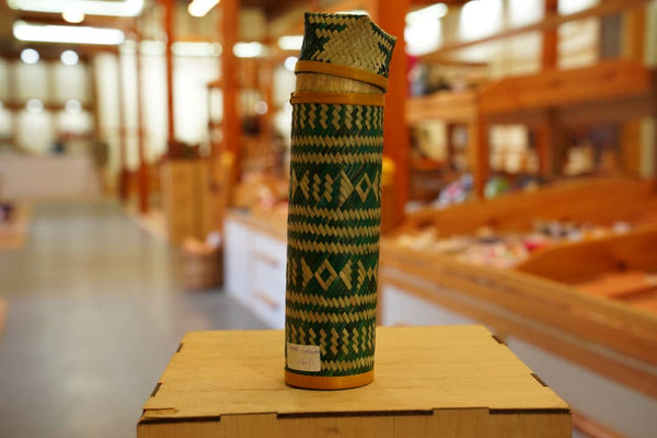 Incense container, Bhutanese Bamboo Incense container, Khengrig Namsum Cooperative