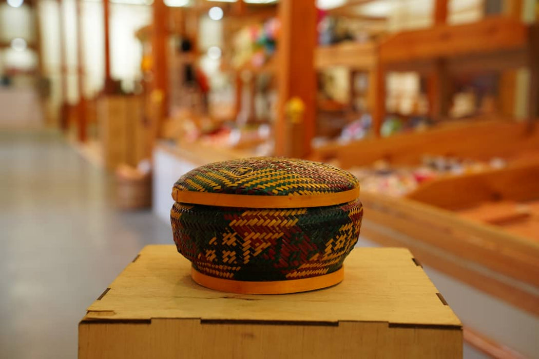 Bamboo Dappa, Bhutanese Handwoven Bamboo Container,  Khenrig Namsum cooperative