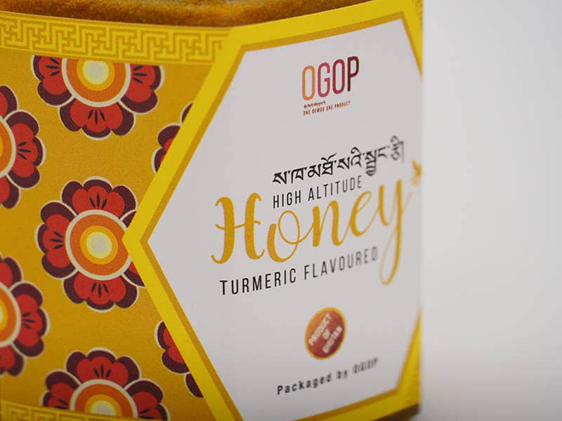 High Altitude Honey from Bhutan, Turmeric flavored(bottled) 240g, OGOP