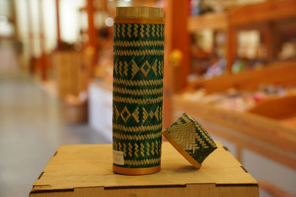 Incense container, Bhutanese Bamboo Incense container, Khengrig Namsum Cooperative