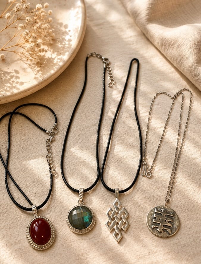 Bhutanese Silver Pendant Necklace – 925 Sterling Silver