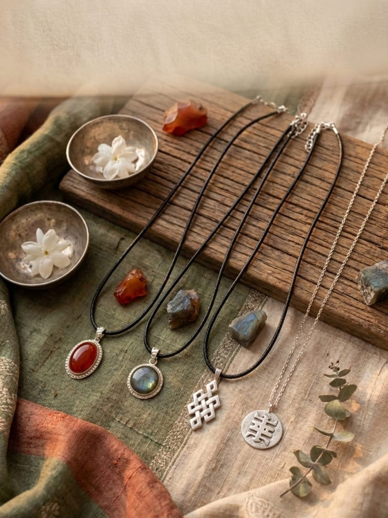 Bhutanese Silver Pendant Necklace – 925 Sterling Silver