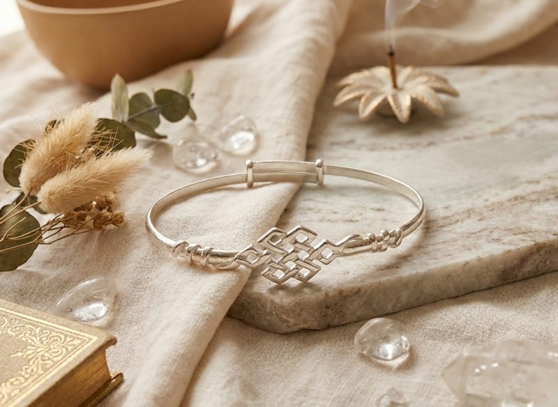 Endless Knot Bangle – 925 Sterling Silver