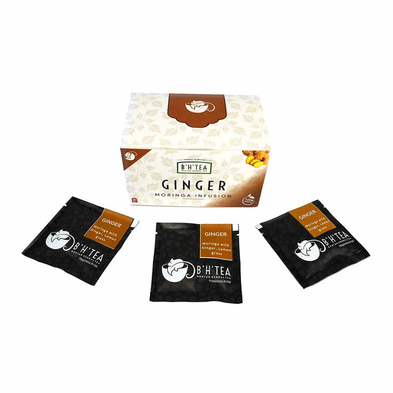 Ginger Moringa Infusion,20 tea bags, 40g,  Bhutan Herbal Tea