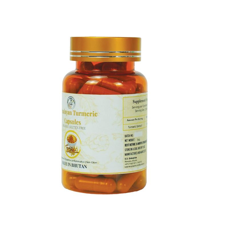 Himalayan Turmeric Capsules, K.D. Enterprise, Organic, Gluten Free, 60 Capsules