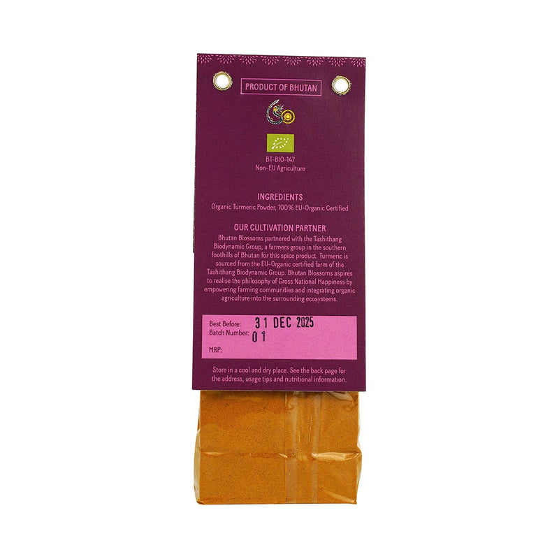 Bhutanese Organic Turmeric Powder, Bhutan Blossom, 80 gm