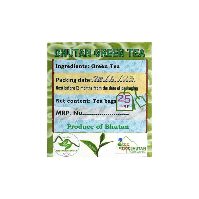Bhutan Green Tea, 25 Tea Bags, Bhutan Organic, Druksell