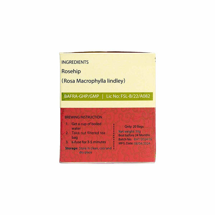 Rosehip Tea, 25 sachets, box, 50g, Bhutan Healthy Tea