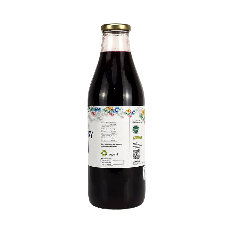 Blueberry Squash, Bhutan Organics, 1000ml