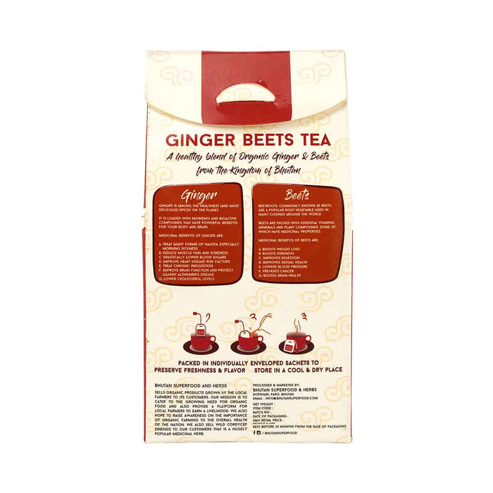 Ginger Beets Tea, 75g, 25 tea bags, Bhutan Superfood and Herbs