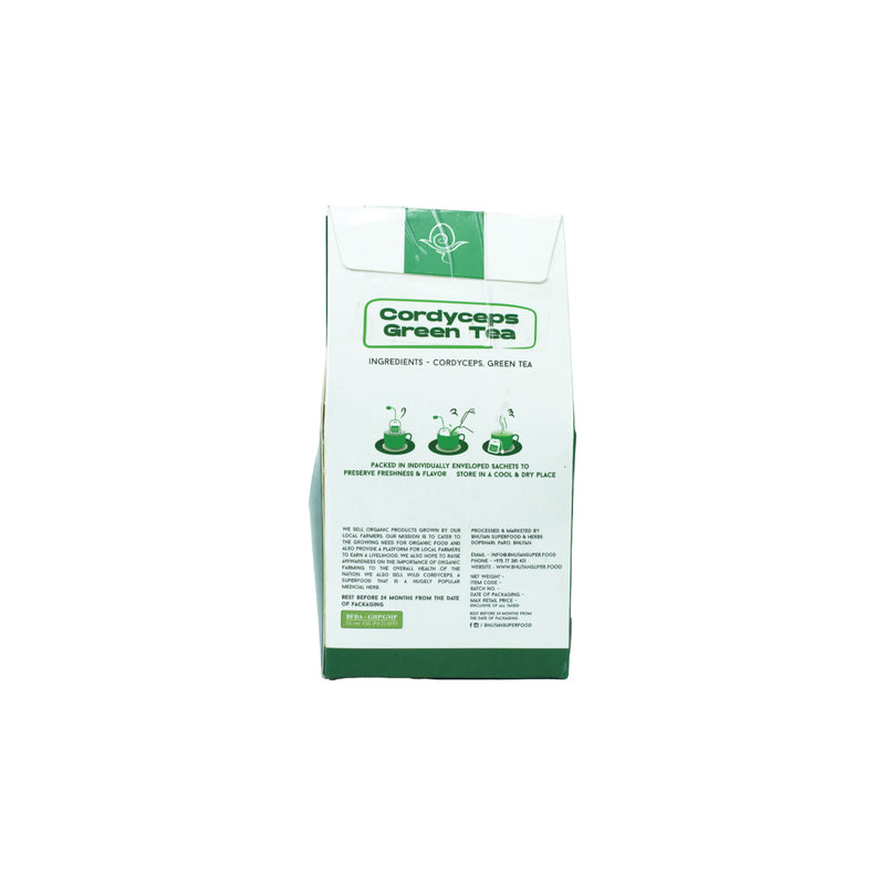 Cordyceps Green Tea ,90g, 25 tea bags, Bhutan Superfood and Herbs