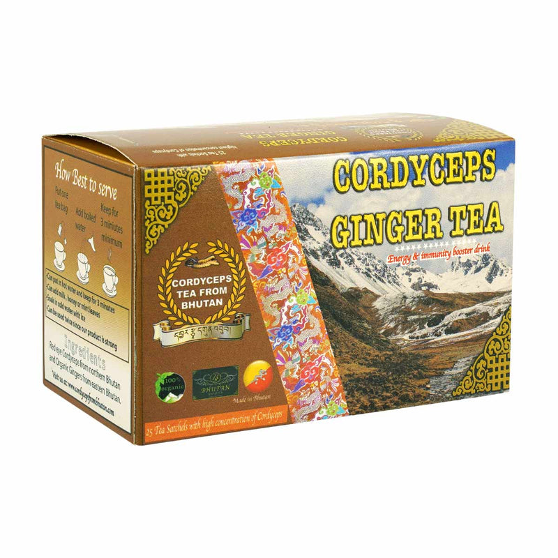 Cordyceps Ginger Tea, Cordyceps Tea from Bhutan, Energy and Immunity Booster, Cordyceps from Bhutan, druksell