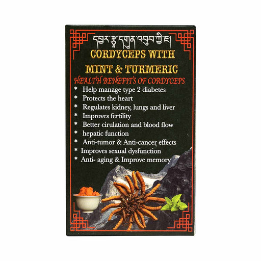 Cordyceps Mint and Turmeric Tea, 25 tea Satchels with high concentration of Cordyceps, Cordyceps from Bhutan, Druksell
