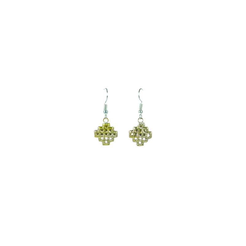 Golden Lattice Knot Drop Earrings, Gyencha jewelry
