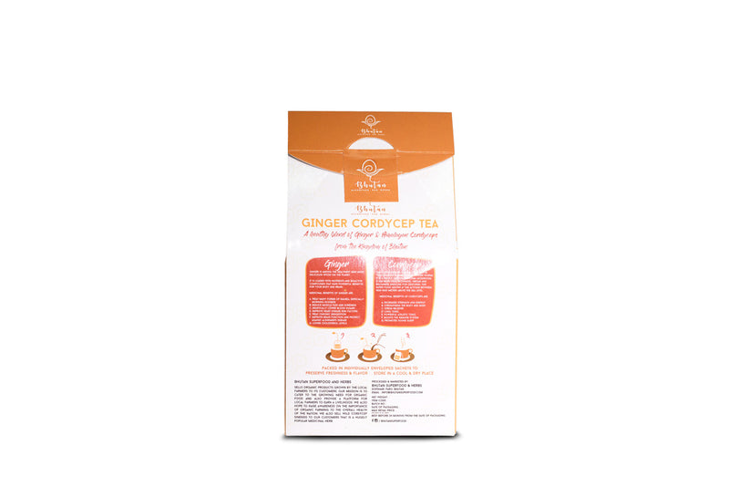 Bhutan Ginger Cordyceps Tea, Bhutan Superfood and Herbs, 25 tea bags, 90 g
