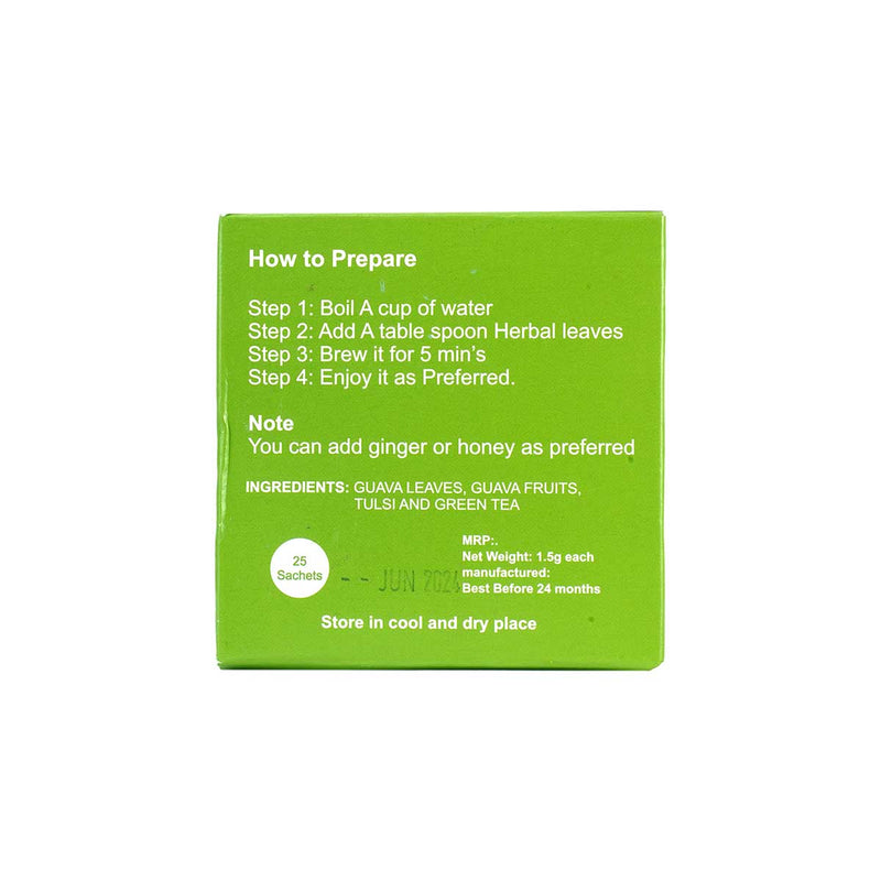 Guava TEA (100% Natural Perfect infuse of Herb),25 sachets, 37.5g, Gurjo Herbal Tea
