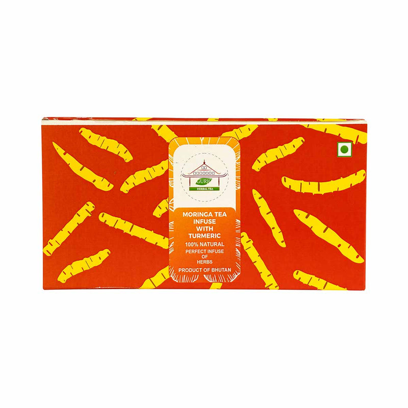 Moringa Tea infused with Turmeric,25 sachets, 37.5g, Gurjo Herbal Tea