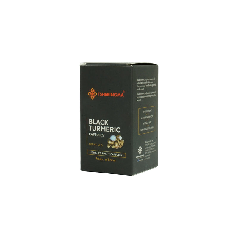 Tsheringma Black Turmeric Capsules – Pure Supplement from Bhutan (110 Capsules)