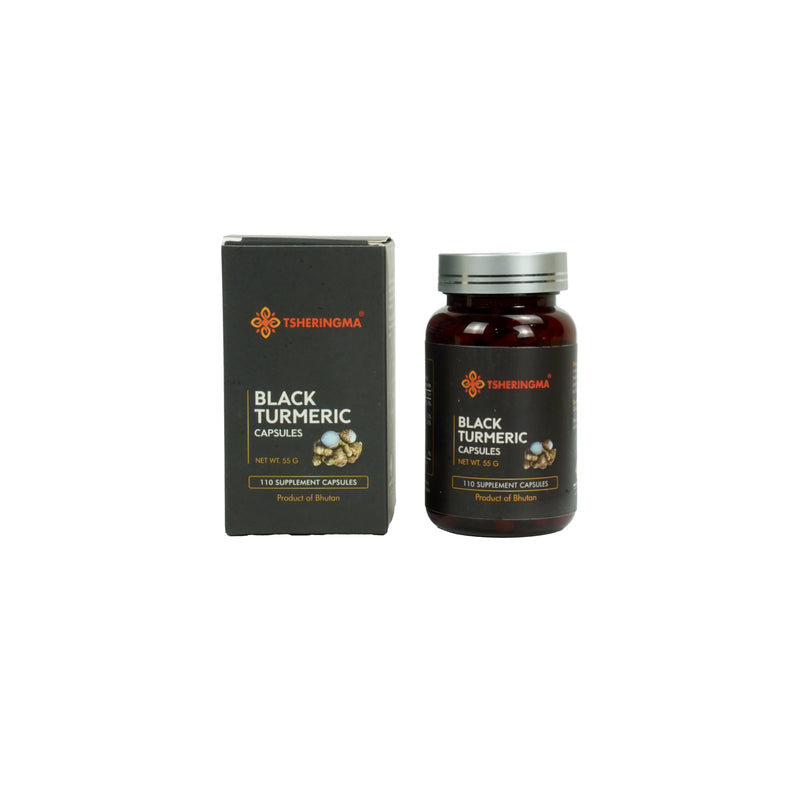 Tsheringma Black Turmeric Capsules – Pure Supplement from Bhutan (110 Capsules)