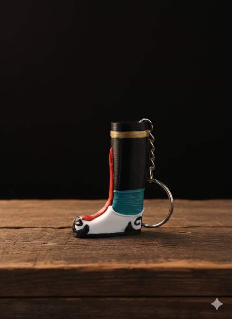 3D Printed Tsholam Keychain - Traditional Bhutanese Shoe Replica