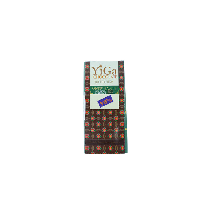 Divine Tabet, Mountain Dark Hazelnuts Chocolate, Bhtanese Organic Single Origin Vegan Chocolate Bar