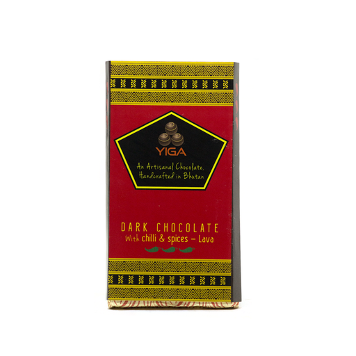 Dark Chocolate with chilli & spices- lava | Yiga Chocolate | Druksell