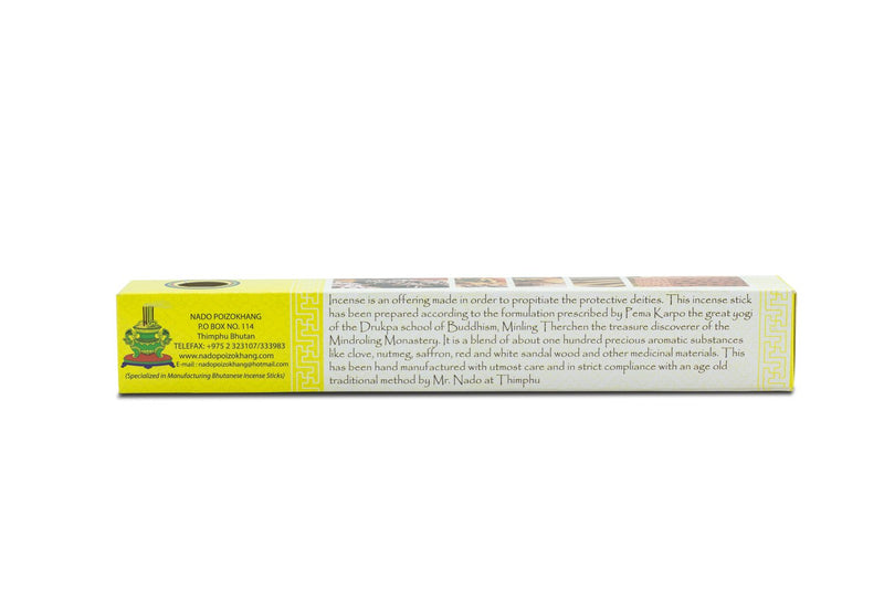 Bhutanese Yellow Incense Box, 150g, Nado Poizokhang