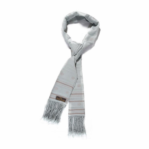 Traditional gray Scarf (Light Pale Blue Pattern), Lucky Creation - Druksell