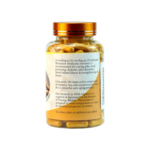Organic Turmeric Capsules Menjong Sorig Bhutan Traditional Medicine 180/350 Capsules | Druksell.com