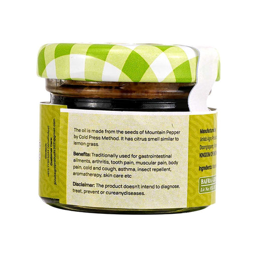 Mountain Pepper Oil (Litsea Cubeba), Jinlab Argo Products, Product of Bhutan | druksell.com