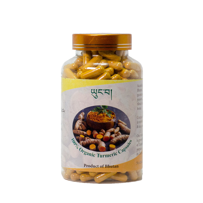Tumeric Capsul 100% Organic Turmeric Capsules from Bhutan by Menjong Sorig — Druksell.bt