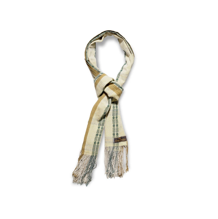Traditional Cream Scarf (Green Pattern), Lucky Creation - Druksell