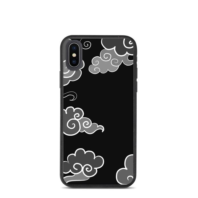 Biodegradable Cloud Motif Black iPhone Case